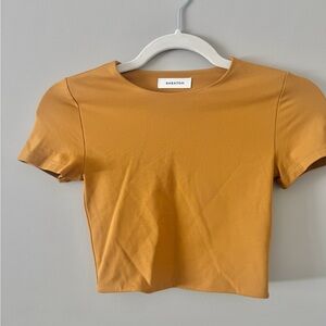 Babaton Women's Mustard Top Contour Cropped shirt Size XS